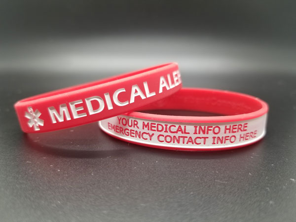 Cheap Medical Men's ID Bracelet Stainless Steel Silicone Bracelet Diabetes  COPD Alzheimer's Personalized Jewelry | Joom