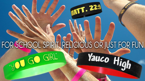 Custom Thick Silicone Wristbands, Low Prices